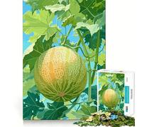 Puzzle de 1000 pièces Illustration de Melon cantaloup poussant sur Une Vigne Ajustement Parfait Jeu Stimulant pour Le Cerveau Temps de Repos Décoration Murale de Noël (50x75cm)