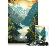 Puzzle de 1000 pièces Illustration de Paysage du Parc National du Pérou Pièces aux découpes nettes Jeu de réflexion Moment de Calme et de Divertissement Décoration de Noël (38x26cm)