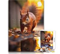 Puzzle de 1000 pièces - Illustration d'écureuil Roux éclatant - Idéal pour se détendre et Passer Un agréable Moment - Assemblage précis et sans Couture - Dimensions 38x26cm