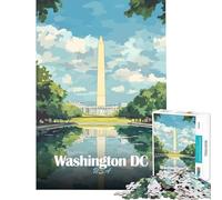 Puzzle de 1000 pièces Illustration du Monument de Washington DC Jeu addictif pour cultiver la Patience Jeu Manuel pour Toute la Famille Cadeau Amusant (Dimensions 75x50cm)