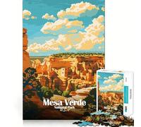 Puzzle de 1000 pièces,Illustration du Parc National de Mesa Verde,Jeu d'articulation précis,activité cérébrale Amusante pour Passer Le Temps Libre,Cadeau Artistique d'anniversaire (38x52cm)