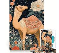 Puzzle de 1000 pièces Illustration d'un Chameau dans Un Jardin Fleuri Finitions soignées Jeu de réflexion Relaxant Idée Cadeau de Noël (38x52cm)