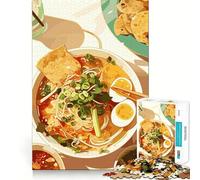 Puzzle de 1000 pièces Illustration d'un délicieux Bol de Ramen Découpe Impeccable Jeu Amusant et Gratuit Cadeau Artistique de Noël (38x52cm)