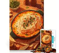 Puzzle de 1000 pièces Illustration d'un délicieux hachis parmentier Découpe Impeccable Jeu Amusant et Gratuit Cadeau Artistique de Noël (50x75cm)