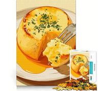 Puzzle de 1000 pièces Illustration d'une Omelette Moelleuse avec Fourchette Jeu d'articulation précis Activité cérébrale Jeu Amusant et divertissant Cadeau d'anniversaire Artistique (50x75cm)