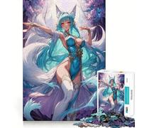 Puzzle de 1000 pièces illustré d'une Fille renarde Anime Jeu Amusant et Facile à Assembler Pièces nettes et sans bavures Format Voyage (38x52cm)