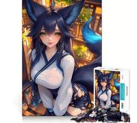 Puzzle de 1000 pièces illustré d'une Fille renarde Anime,Jeu d'aventure Animalier,sans bavures,pièces nettes et faciles à découper,Format Portable et idéal pour Les Voyages (50x75cm)