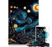 Puzzle de 1000 pièces inspiré de La Nuit étoilée, Paysage Abstrait, pour Adolescents Jeu de réflexion, Design Simple et Amusant, Assemblage, Cadeau mémorable 50x75cm