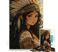 Puzzle de 1000 pièces inspiré des Mangas amérindiens, représentant Une Fille d'anime Idéal pour Les Adolescents, ce Puzzle favorise la mémoire, se détend et Offre Un Cadeau touchant (38x26cm)