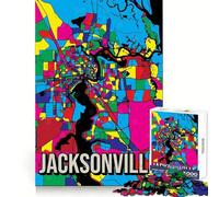 Puzzle de 1000 pièces Jacksonville Pop City Map Clean Fit Decor Logic Fun Toy Cozy Time Play Christmas Art Piece (50x75cm)