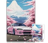 Puzzle de 1000 pièces Japan Drift Car Mount Fuji pour Adultes - Jeu d'adresse interactif et éducatif - Idée Cadeau Originale et significative - Dimensions:38x52cm