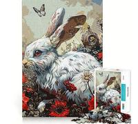 Puzzle de 1000 pièces Jardin des Lapins pour Adultes et Adolescents, Jeu d'adresse apaisant et Amusant, Bords Nets, pour Les fêtes (50x75cm)