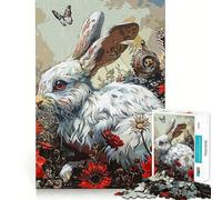Puzzle de 1000 pièces Jardin des Lapins pour Adultes et Adolescents, Jeu d'adresse apaisant et Amusant, pour Les fêtes (38x26cm)