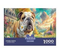 Puzzle de 1000 pièces « Jardin du Bouledogue » pour Adultes et Enfants - Un Bouledogue en Fleurs : Un Jeu Familial Amusant et Stimulant, Un défi éducatif (52 x 38 cm / 1000 pièces).