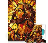 Puzzle de 1000 pièces Jésus en vitrail pour Adultes, Jeu Intelligent Anti-Stress, Motif à Assembler, Surprise de Noël 38x26cm