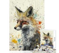 Puzzle de 1000 pièces Jeu de réflexion Fantaisie avec Un Renard Découpe de précision Décoration intérieure Jouet Cadeau d'anniversaire Unique (38x52cm)