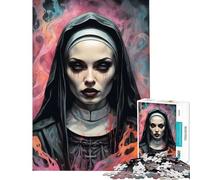 Puzzle de 1000 pièces Jeu Familial de nonnes Gothiques Défi cérébral et intellectuel Jouet addictif pour Les Jeux et Les Anniversaires (Dimensions 38x52cm)