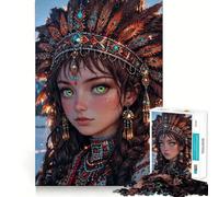 Puzzle de 1000 pièces Jeune Fille Orientale Pleine de Vie pour Adolescents, Jeu de réflexion, Design Simple et Amusant, Cadeau mémorable 38x26cm