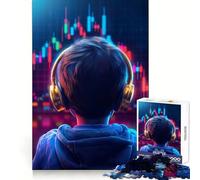 Puzzle de 1000 pièces Jeune Trader avec Casque Audio pour Adolescents activité de Loisirs stimulante et réflexive, Assemblage Solide, (50x75cm)