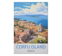 Puzzle de 1000 pièces, Jeux éducatifs, Corfou Grèce,des Vacances pour Adolescents,Cadeau de Noël,38x26CM,Paper Puzzle,AA-1438