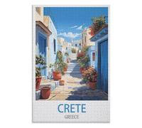 Puzzle de 1000 pièces, Jeux éducatifs, Crète Grèce，des Vacances pour Adolescents，Cadeau de Noël，38x26CM，Paper Puzzle,AA-763
