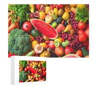 Puzzle de 1000 pièces, Jeux éducatifs, ；Diversité des Fruits et légumes；，des Vacances pour Adolescents，Cadeau de Noël，38x26CM，Paper Puzzle