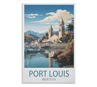 Puzzle de 1000 pièces, Jeux éducatifs, Port-Louis Maurice,des Vacances pour Adolescents,Cadeau de Noël,38x26CM,Paper Puzzle,AA-808