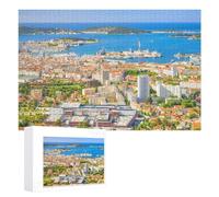 Puzzle de 1000 pièces, Jeux éducatifs, ；Vue de la Ville de Toulon Un Matin d'été；，des Vacances pour Adolescents，Cadeau de Noël，70x50cm，Paper Puzzle