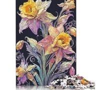 Puzzle de 1000 pièces jonquilles exotiques pour adultes Puzzle difficile Puzzle en papier pour adultes et adolescents Puzzle adulte 38x26 cm/1000 pièces