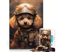 Puzzle de 1000 pièces Jouet Caniche Soldat Découpe précise Jeu de logique et de réflexion Cadeau d'anniversaire Amusant (38x52cm)