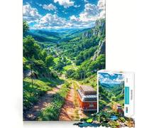 Puzzle de 1000 pièces Journée de Camping dans Une vallée montagneuse Bords Lisses Jeu de Concentration Amusant Moment de détente Cadeau d'anniversaire (50x75cm)
