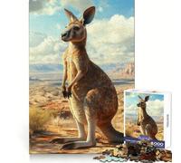 Puzzle de 1000 pièces Kangourou Roux dans l'Outback pour Adolescents Un Puzzle Qui améliore la mémoire, Confortable et Relaxant, aux découpes fermes, idéal comme Cadeau Festif (38x52cm)
