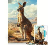 Puzzle de 1000 pièces Kangourou Roux dans l'Outback pour Adolescents Un Puzzle Qui améliore la mémoire, Confortable et Relaxant, aux découpes fermes, idéal comme Cadeau Festif (38x52cm)