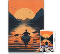 Puzzle de 1000 pièces « Kayak au Coucher du Soleil » - Jeu éducatif, Analyse et logique pour Un Père Noël Secret - Dimensions : 50x75cm
