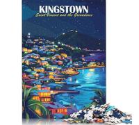 Puzzle de 1000 pièces Kingstown, Saint-Vincent-et-Les-Grenadines Puzzles pour Adultes Puzzles sur Plateau en Bois Jeu de Puzzle Stimulant 1000 pièces (75x50cm)