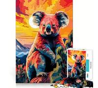 Puzzle de 1000 pièces Koala des Hautes Terres aux Couleurs vibrantes Jeu de Concentration cérébrale Découpe Experte Artisanat Fascinant Passe-Temps captivant pour Les Moments de détente (50x75cm)