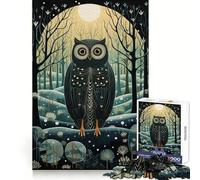 Puzzle de 1000 pièces La beauté du Hibou Nocturne pour Adolescents Jeu de logique Stimulant, Anti-Tension, Bords de qualité, Cadeau de Noël (50x75cm)