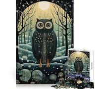 Puzzle de 1000 pièces La beauté du Hibou Nocturne pour Adolescents, Stimulant la réflexion et Source de Joie familiale, Bords Nets, Cadeau mémorable (38x26cm)