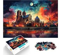 Puzzle de 1000 Pièces - La Cathédrale Psychédélique Colorée de Notre-Dame de Paris - Pour Adultes et Enfants à Partir de 12 Ans - En Bois - Excellent Cadeau