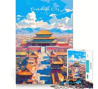 Puzzle de 1000 pièces La Cité Interdite Un aperçu,idéal pour la décoration et Le Jeu cognitif,Cadeau Facile à Jouer,Jeu d'anniversaire (50x75cm)