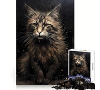 Puzzle de 1000 pièces La Fable du Chat des forêts norvégiennes pour Adolescents, Jeu de logique et de détente, découpe précise, Cadeau précieux (50x75cm)