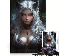 Puzzle de 1000 pièces La Fille louve aux Cheveux Blancs pour Adolescents activité ludique et précise, idéal pour développer la logique et la Concentration, et comme Cadeau de Noël (38x26cm)