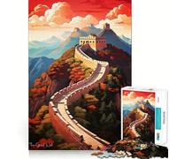 Puzzle de 1000 pièces La Grande Muraille de Chine pour Adolescents Jeu de réflexion Stimulant Passe-Temps Calme Découpe précise Joli Cadeau 50x75cm