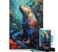 Puzzle de 1000 pièces La Loutre Chasseuse pour Adultes stimule la mémoire, apaise et divertit, découpe de qualité supérieure, Cadeau attentionné 50x75cm