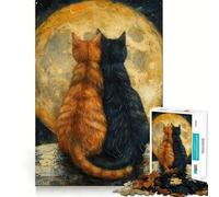 Puzzle de 1000 pièces La Nuit étoilée avec des Chats pour Adolescents, Jeu de logique, Passe-Temps Calme, découpe précise, Cadeau Exquis 38x26cm