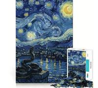 Puzzle de 1000 pièces La Nuit étoilée avec Un Serpent pour Adolescents Jeu de réflexion Stimulant et Relaxant Découpe précise Décoration Artistique 50x75cm