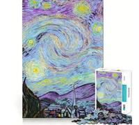Puzzle de 1000 pièces La Nuit étoilée de Van Gogh pour Adultes Jeu de réflexion Amusant et décontracté Découpe de précision Cadeau Artistique 38x52cm