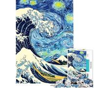 Puzzle de 1000 pièces La Nuit étoilée et la Grande Vague » Un défi de rapidité pour Adolescents idéal pour Un Anniversaire ou Noël Un Jouet addictif Qui stimule l'intelligence et la réflexion