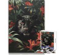Puzzle de 1000 pièces La Panthère Noire dans la Jungle:Jeu d'apprentissage pour développer sa motricité Fine, pour des Moments de Joie, Dimensions:50x75cm