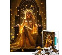 Puzzle de 1000 pièces La Reine dorée sur Son trône Jeu Impossible Difficile et Stimulant mais Amusant et Humoristique à partir de 14 Ans (38x52cm)